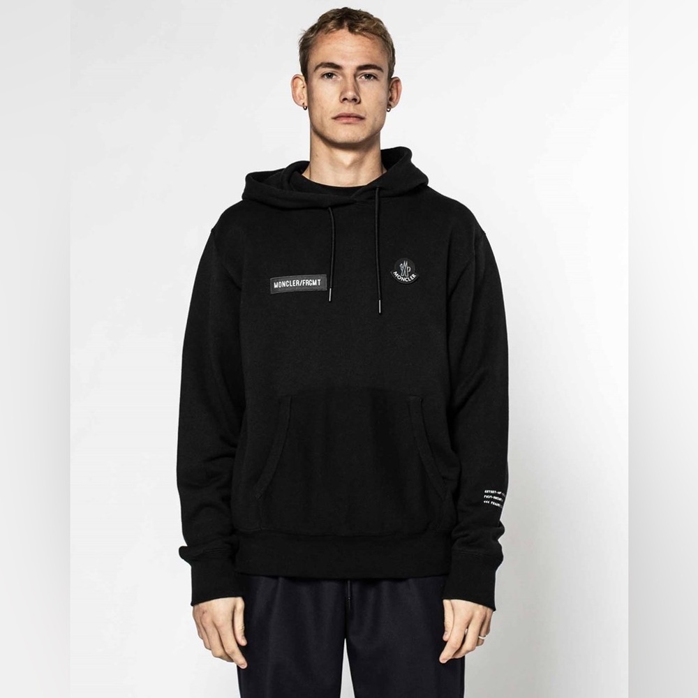 Authentic MONCLER GENIUS FRAGMENT HOODIE Black Men's Size S Good Condition